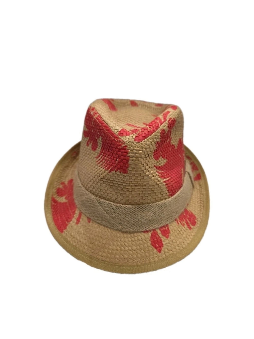 Sartorial Crown Hemp Straw Fedora Floral Trilby Hat Short Brim